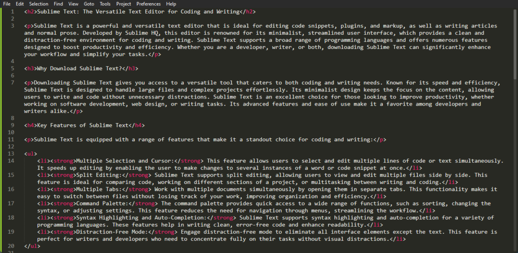 Sublime Text Screenshots